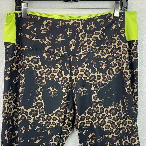 Asos Leggings Women's Size 16 4505 Tall Leopard Graffiti High Rise Brown Black - Picture 3 of 9